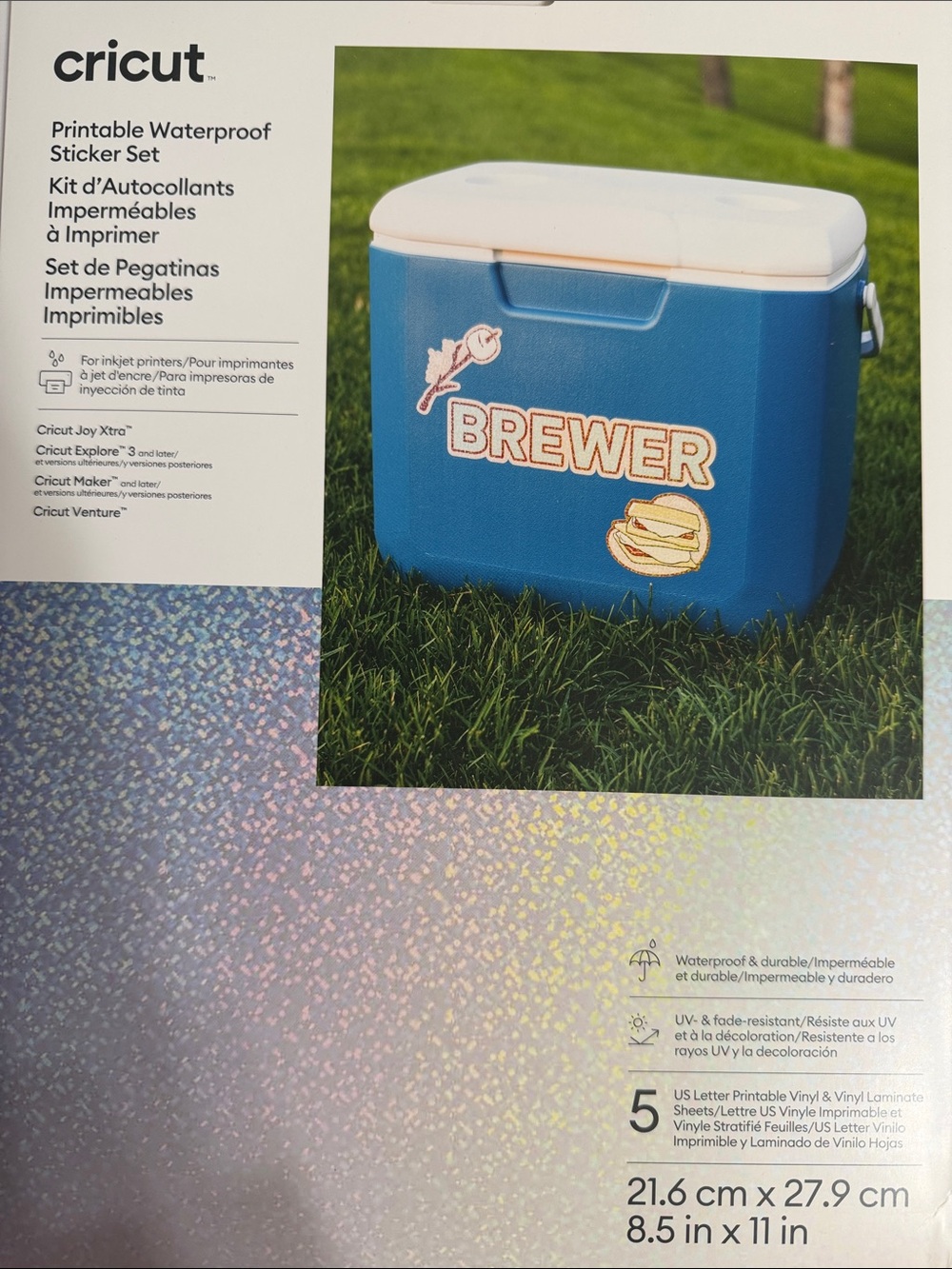 Cricut Waterproof Printable Sticker Set - Holographic